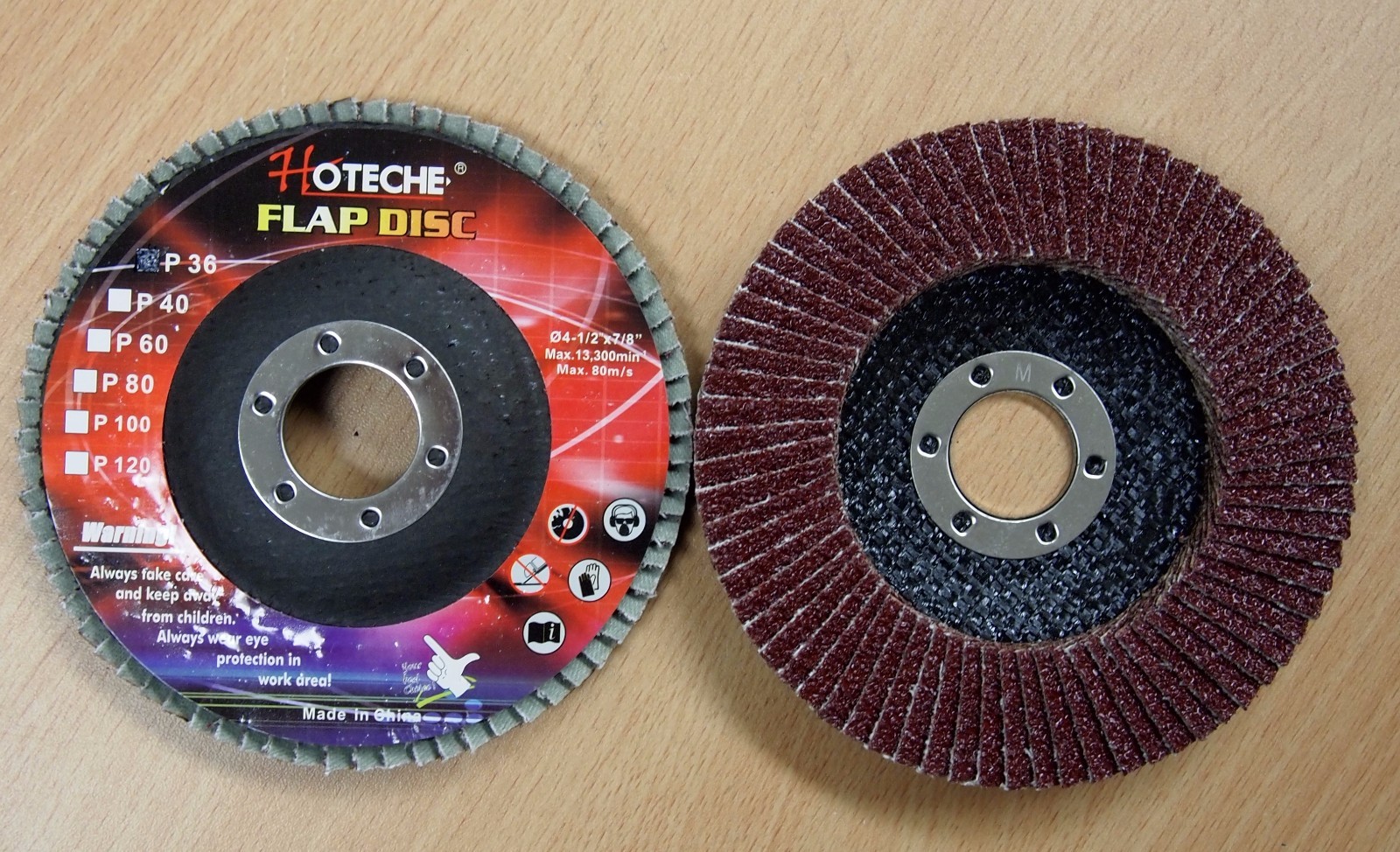 Lot of (40) Aluminum Oxide Flap Disc Grinding wheel 4-1/2″x7/8″, 36 Grit