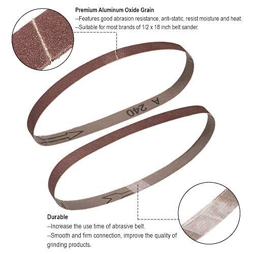 1/2 Inch x 18 Inch Sanding Belts, 40 Grits Aluminum Oxide Assorted Sizes