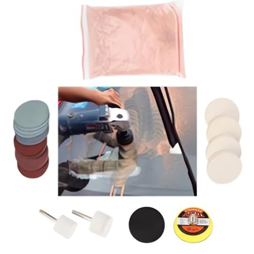 Windshield Scratch Remover Set Glass Polishing Kit Abrasive Discs Polish Pads