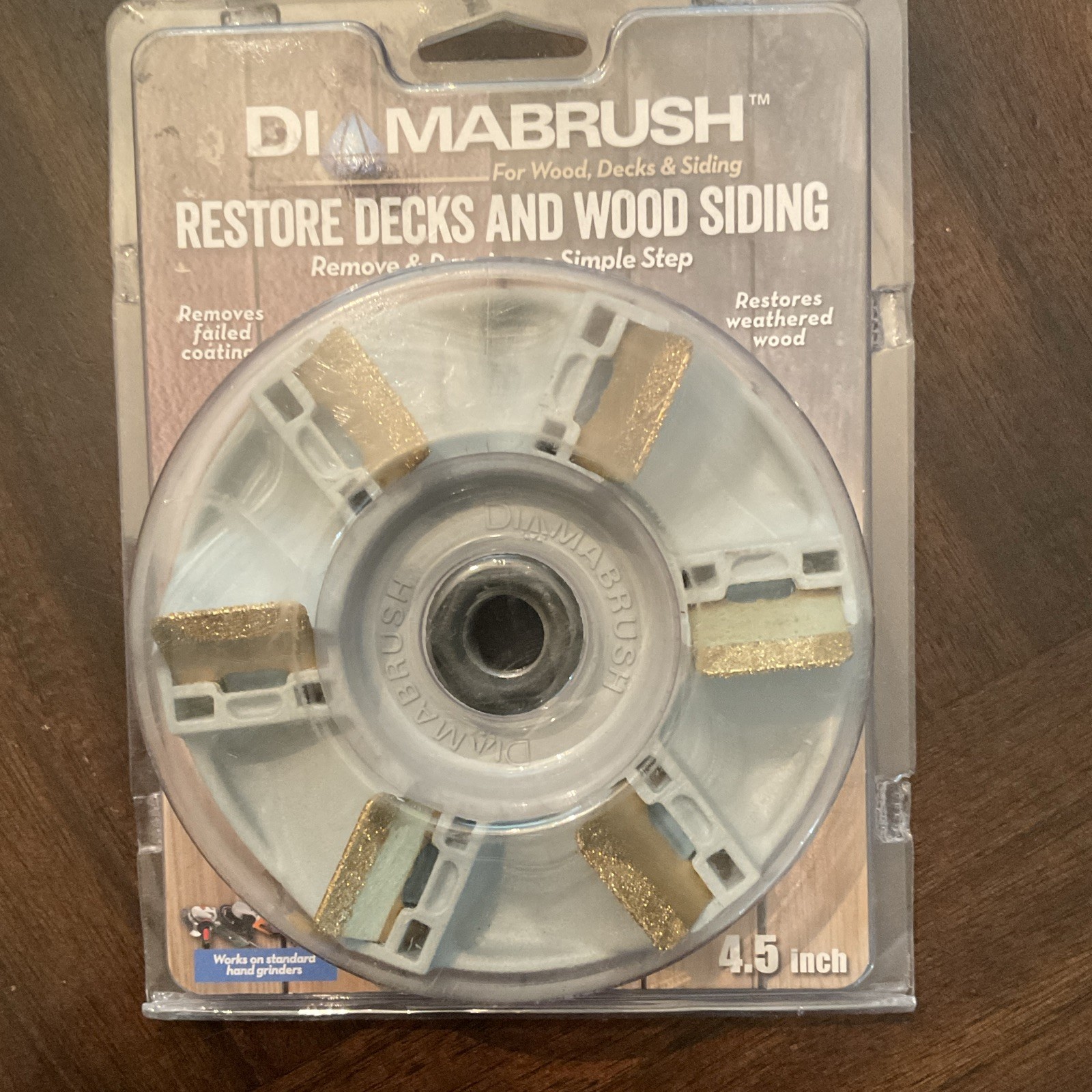 Diamabrush 4.5in Coarse Diamond Grinding Wheel for Wood Decks & Siding