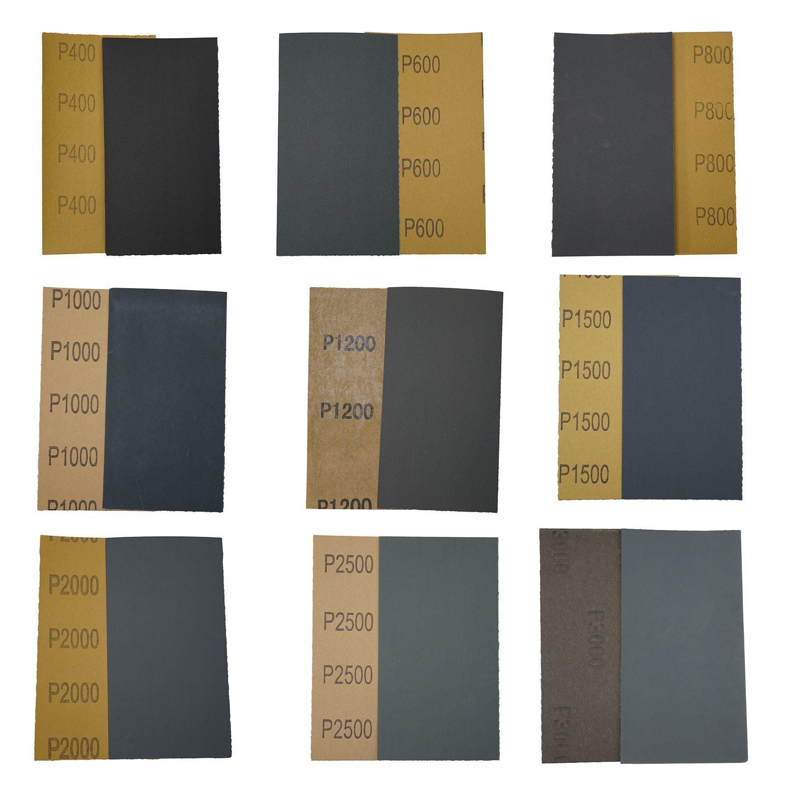 18PCS Sandpaper Set 400-3000 Grit Wet Dry Abrasive Polishing Sheets