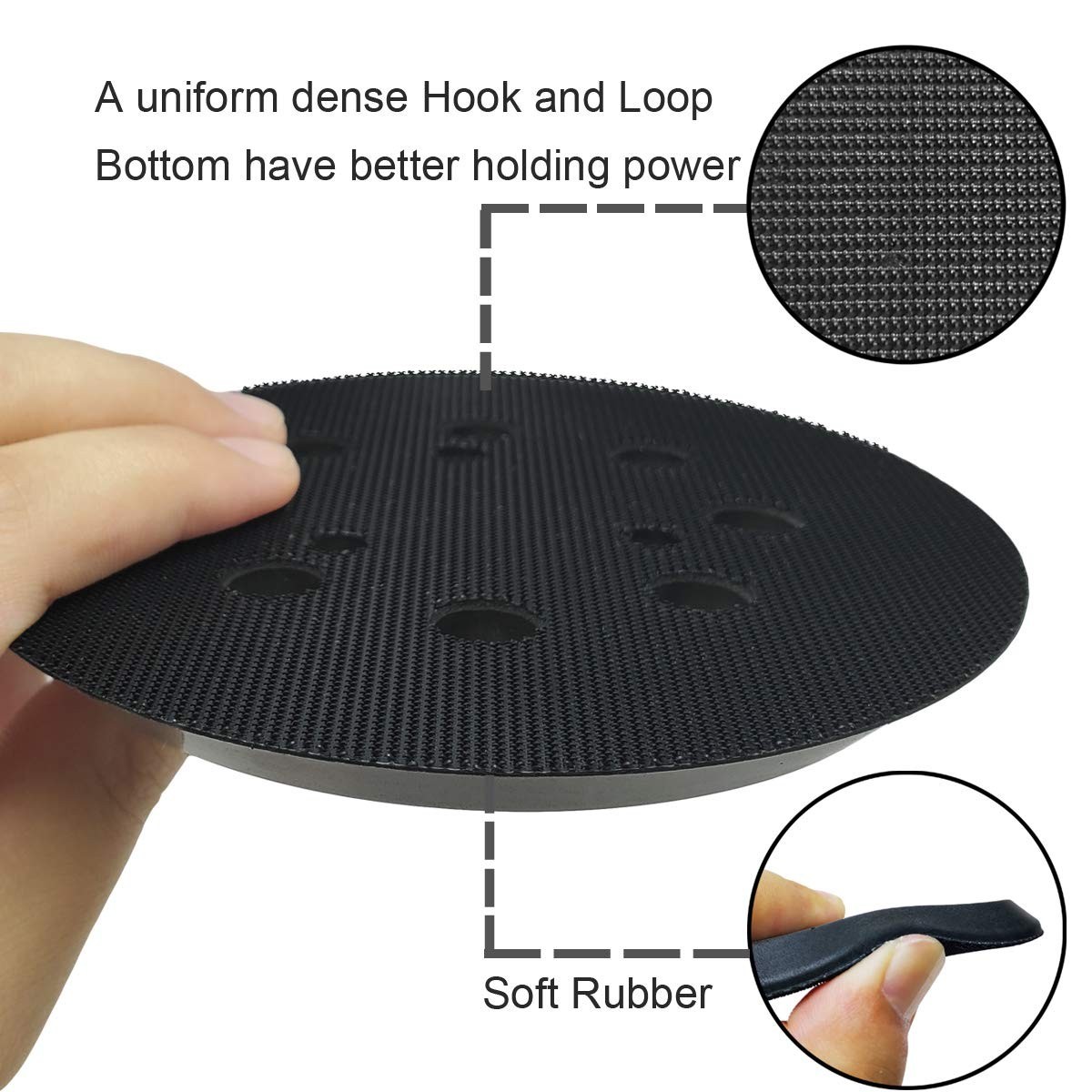 5″ Hook and Loop Replacement Sander Pad, Compatible with Porter Cable Models