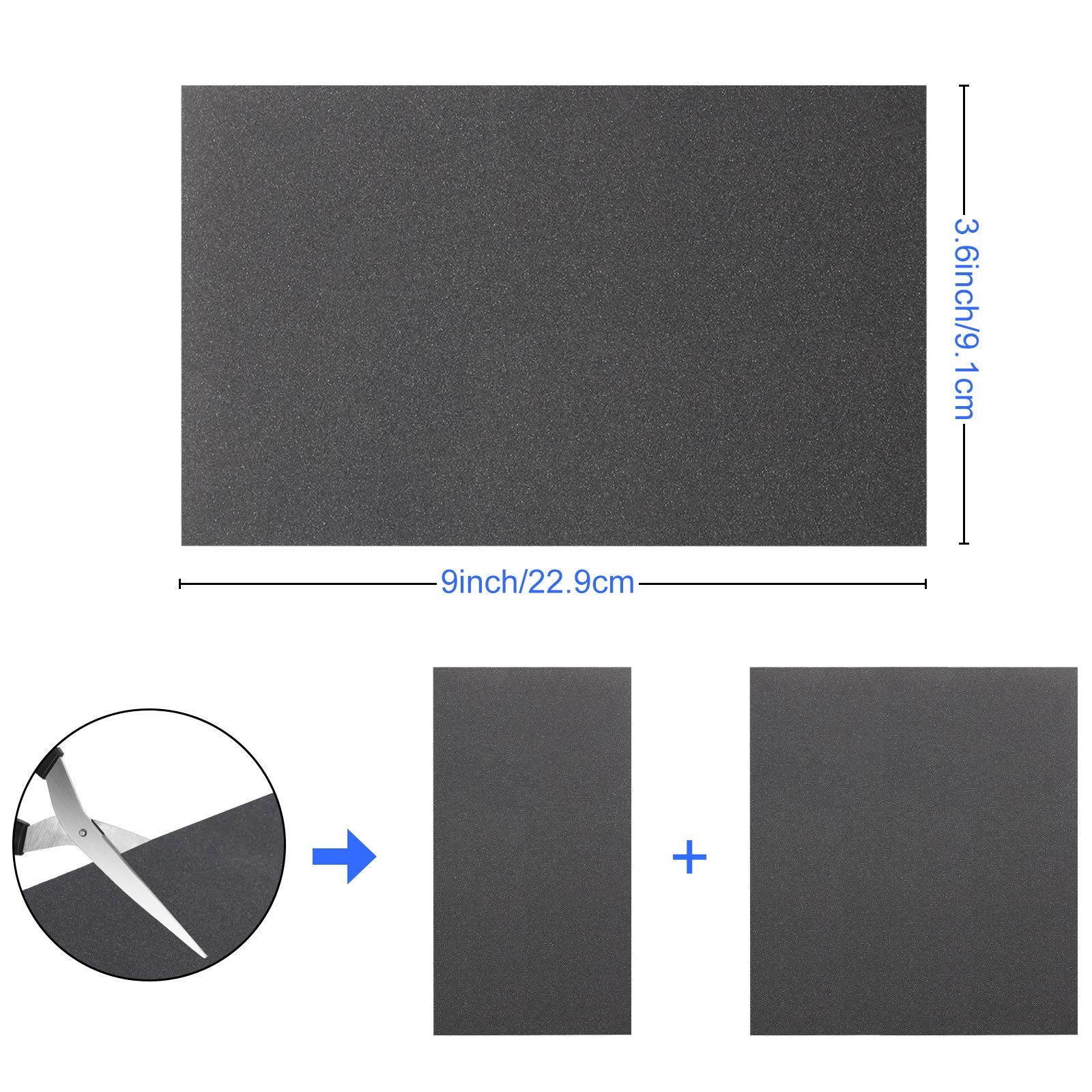 12 Dry Wet Abrasive Sandpaper Sheets Assorted Grit(400/600/800/1000/1200/1500)