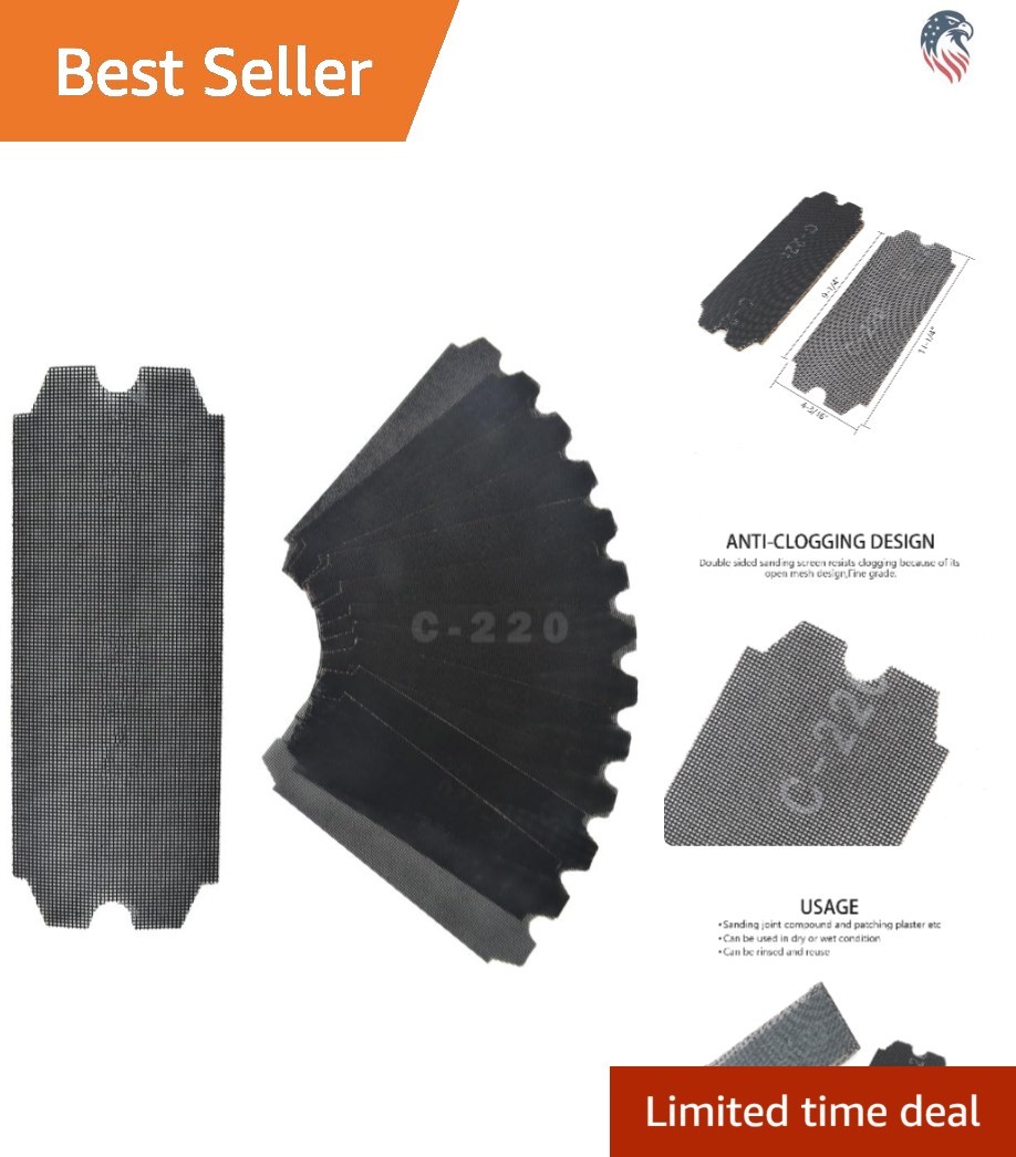 Durable 220 Grit Sanding Screens – Open Mesh Design, 12 Pieces for Professionals