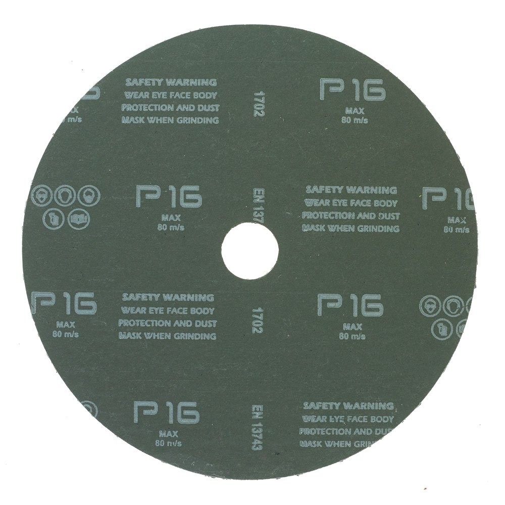 304016-7″ x 7/8″ Aluminum Oxide Resin Fiber Discs, 16 Grit (25 pack) 7″ x 7/8″