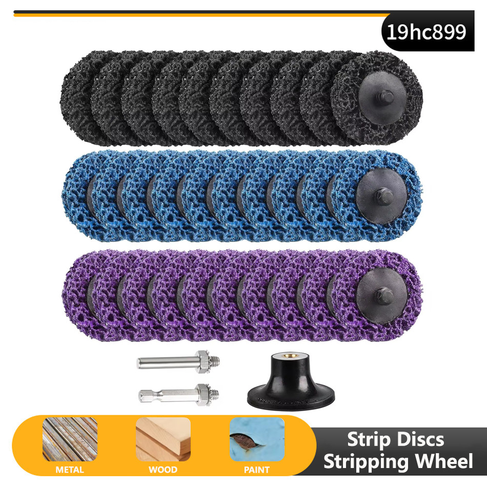 2 Inch Quick Change Easy Strip Discs for Drills Strip Wheel Grinder Attachments