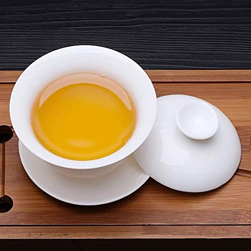 Traditional Gaiwan Tea Set with Lid and Saucer – Classic White Cup