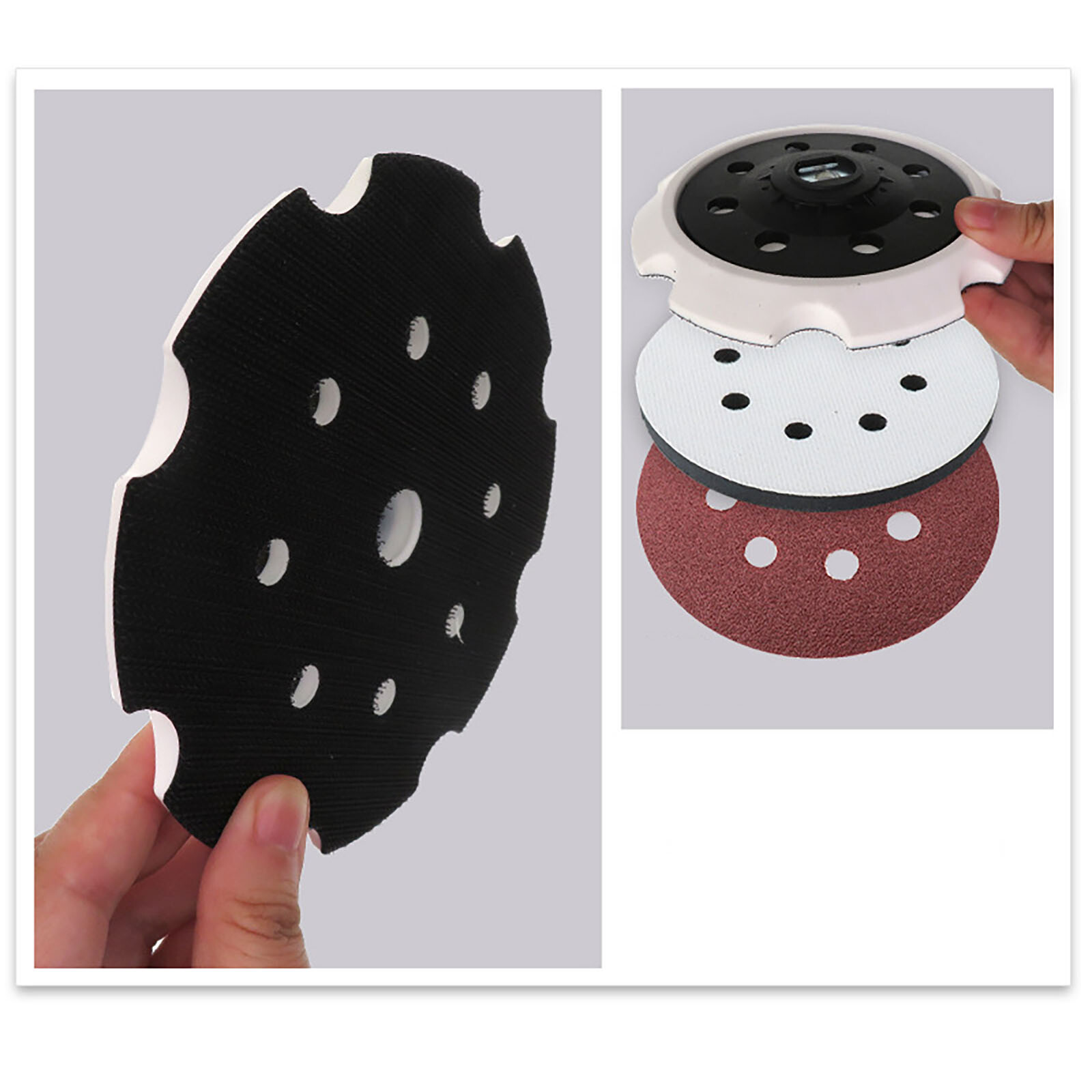 123MM 8-Hole PU Sanding Disc Backing Pad Polishing Disc Self-Adhesive Sandpaper