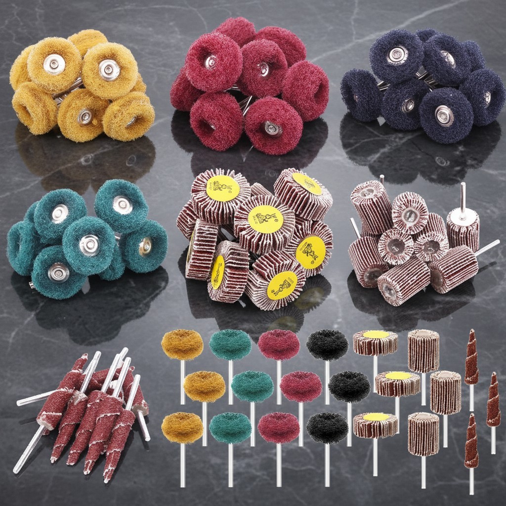 Abrasive Flap Wheel Set 50pcs 80 120 180 320 400 Grits Sanding Buffing Polish…
