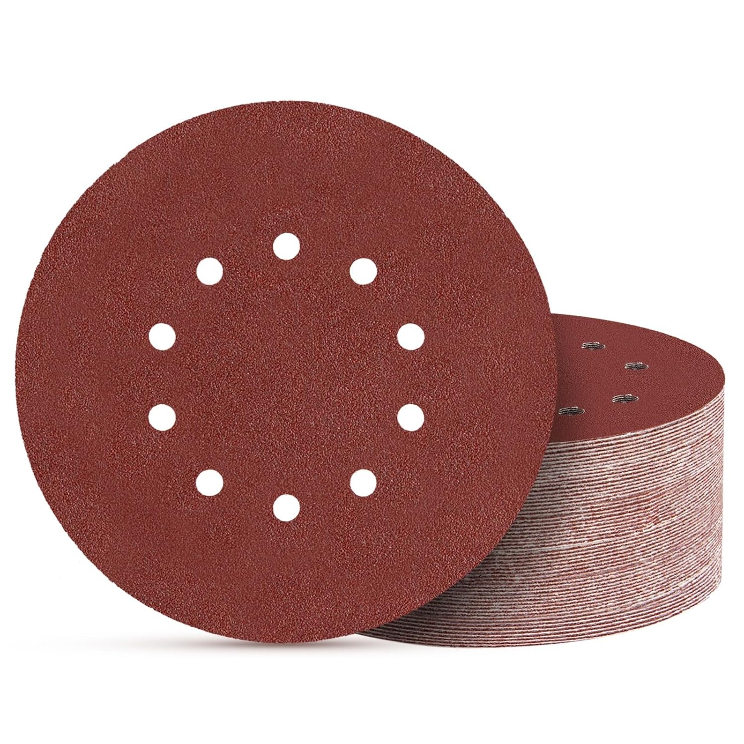 50pcs 9 inch 10 Hole Sanding Discs Set -10 Each of 60 80 120 150 240 Grits, 9″ H