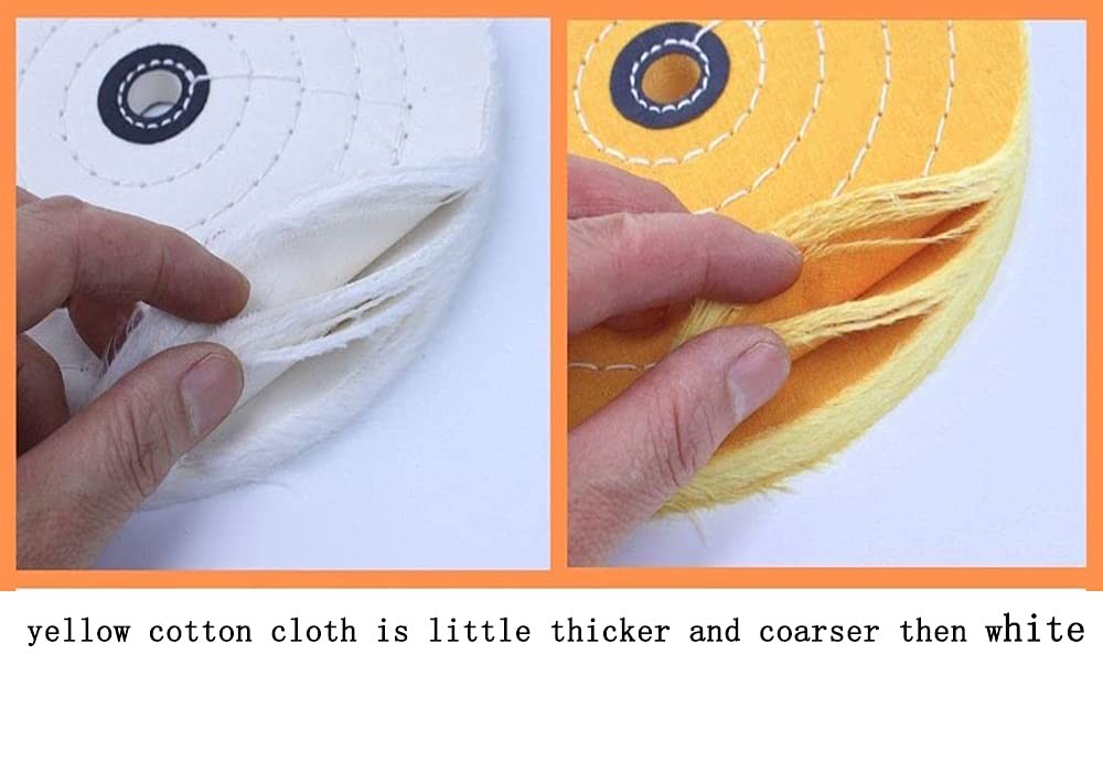 Luo ke 2 Pcs Ø3 x 3/8” Arbor Hole Cotton Buffing Polishing Wheels 3 inches