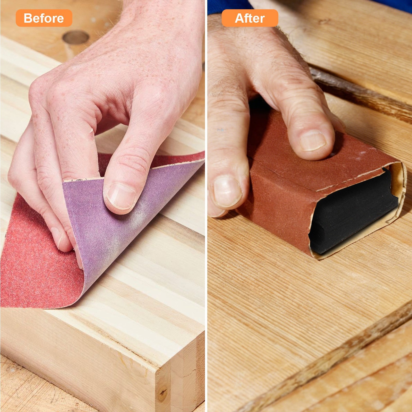 12x Flexible EVA Foam Sanding Block Kit Wet Dry for Automotive Body Wood Repair