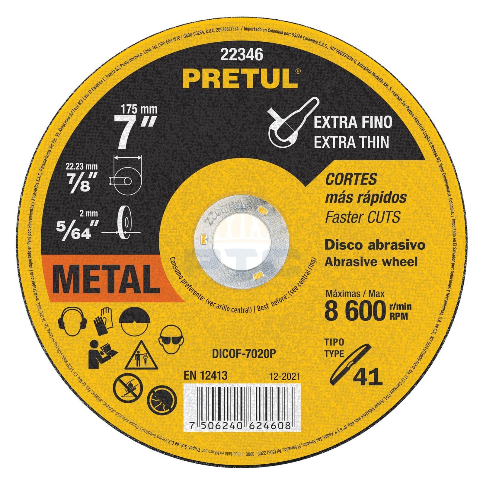 Pretul DICOF-7020P 7″ x 2mm Type 41 Disc Fine Cut Metal