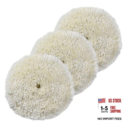 BFW101K 8″ Wool Buffing Polishing Cutting Pad () for Compound Cutting Pack of 3