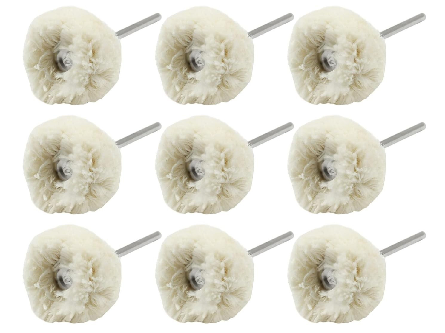 36pc 1″ White Yarn Buffing Wheel 1/8″ Shank for Rotary Tool ~ MC19