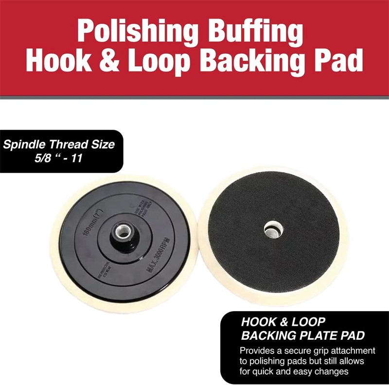 7″ Backing Plate Hook and Loop for Rotary Polisher Buffer – Professional Quality