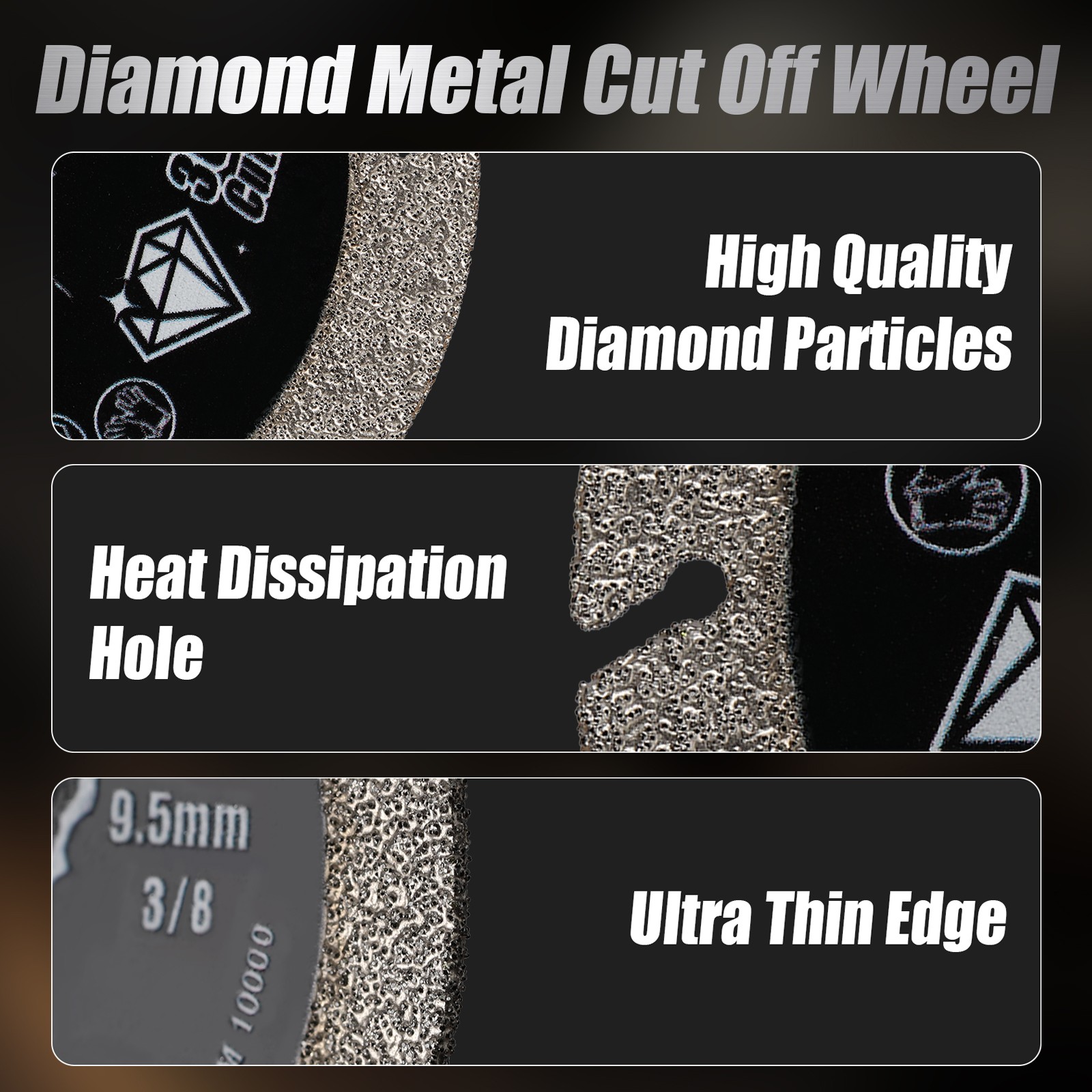 3 Inch Metal Cutting Discs 5Pcs Diamond Wheels With 5/8″-11 Thread Adapter