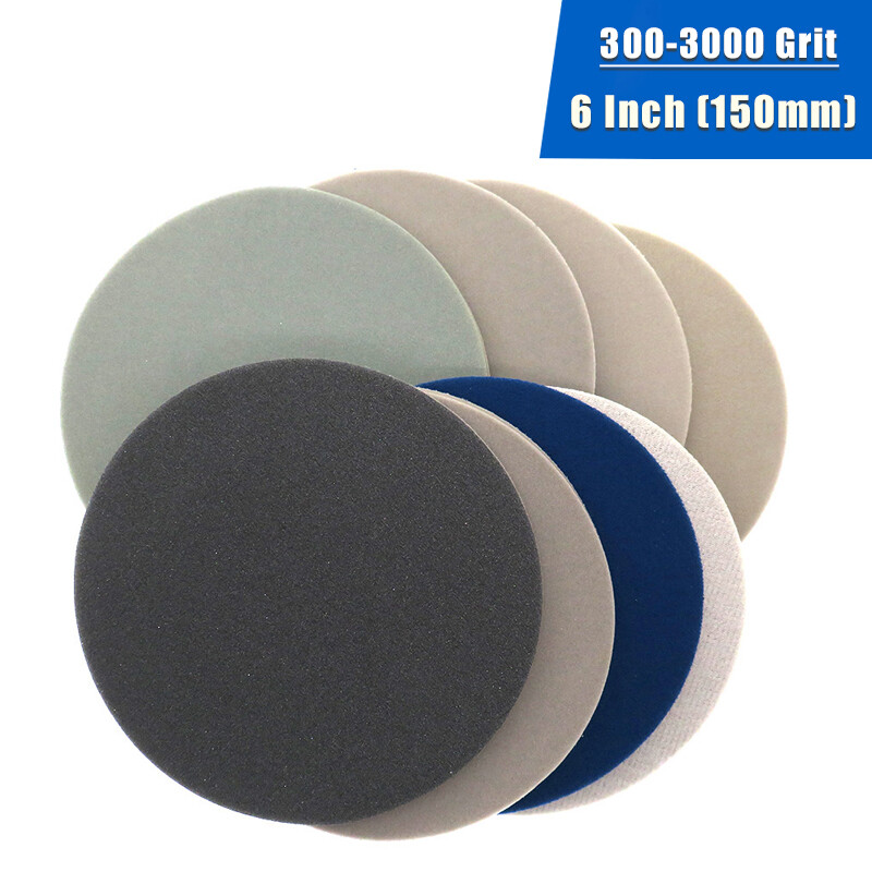 6 Inch 150mm Wet Dry Sponge Sandpaper Foam Abrasive Sanding Discs 300-3000 Grit