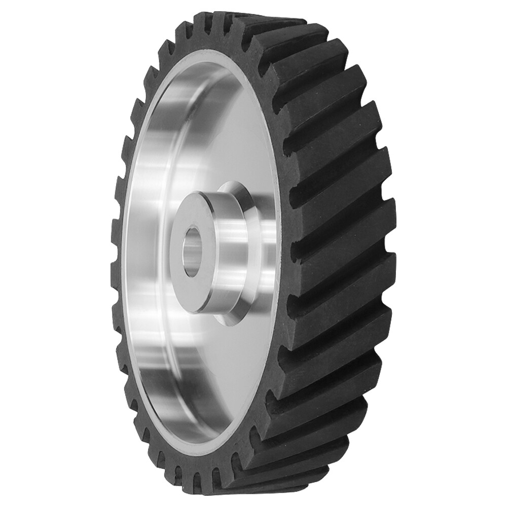 150mm/200mm/250mm Rubber Serrated Sand belt Grinding Contact Wheel Abrasive Tool