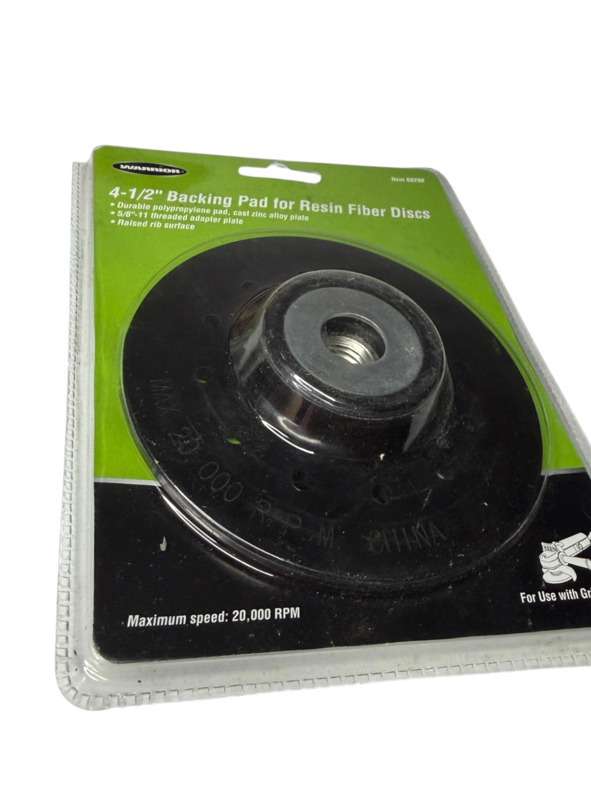 Warrior 4-1/2″ Resin Fiber Sanding Discs 36 Grit Pack of 5 Aluminum Oxide Item 6