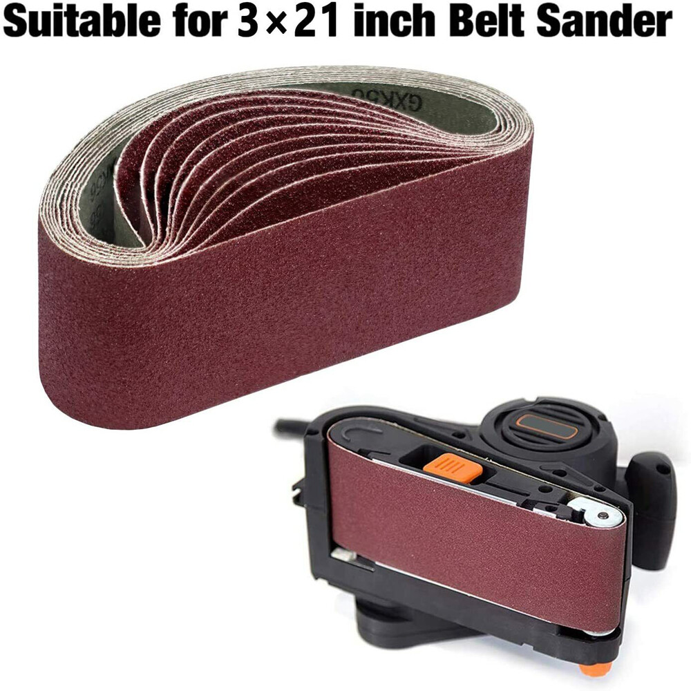 20PCS Belt Sander Sandpaper 3×21 Sanding Belts 40 60 80 120 150 240 400 Grit US