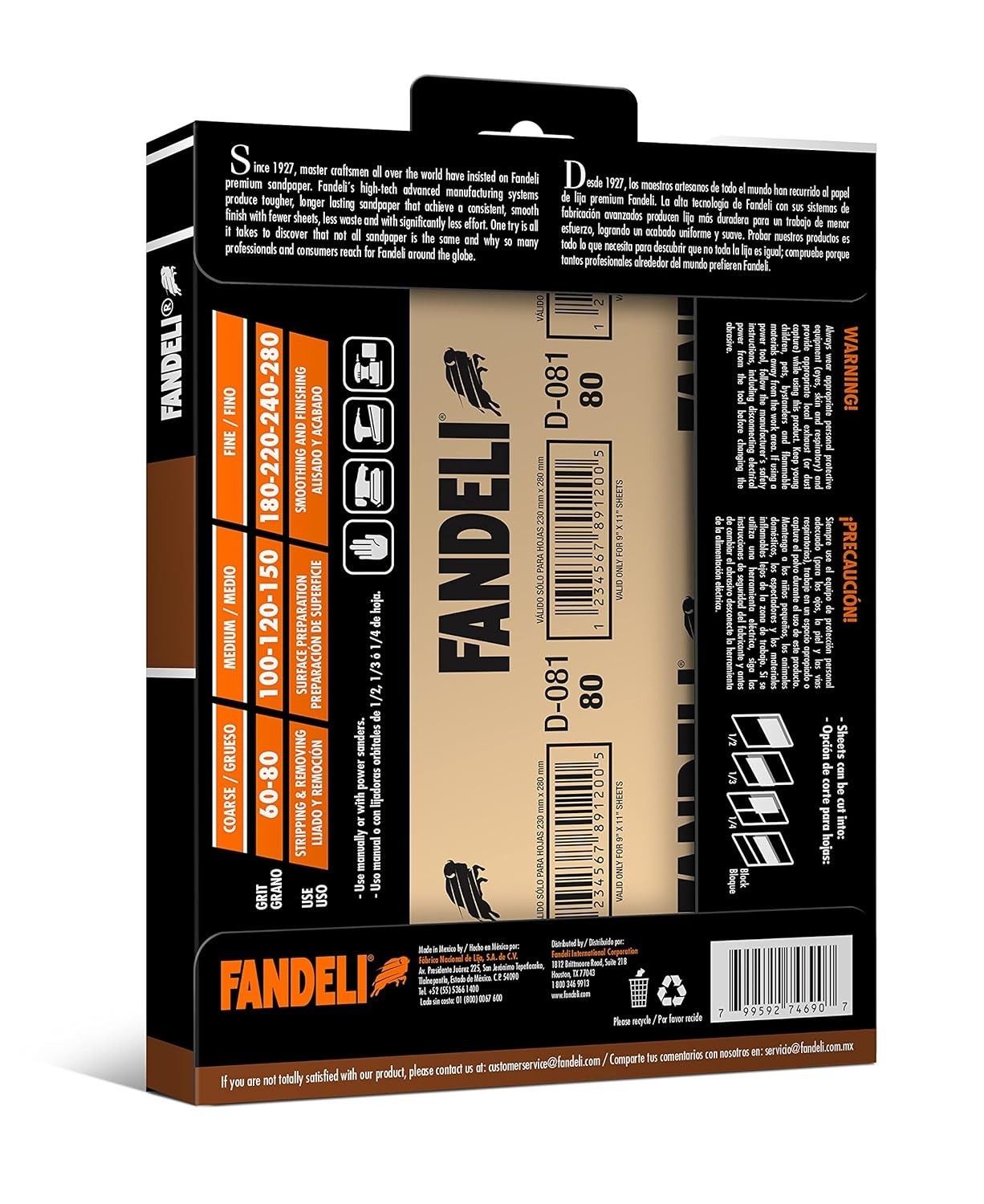 220 Grit Sandpaper Sheets – 9″ x 11″ – 25 Durable and Flexible Sheets