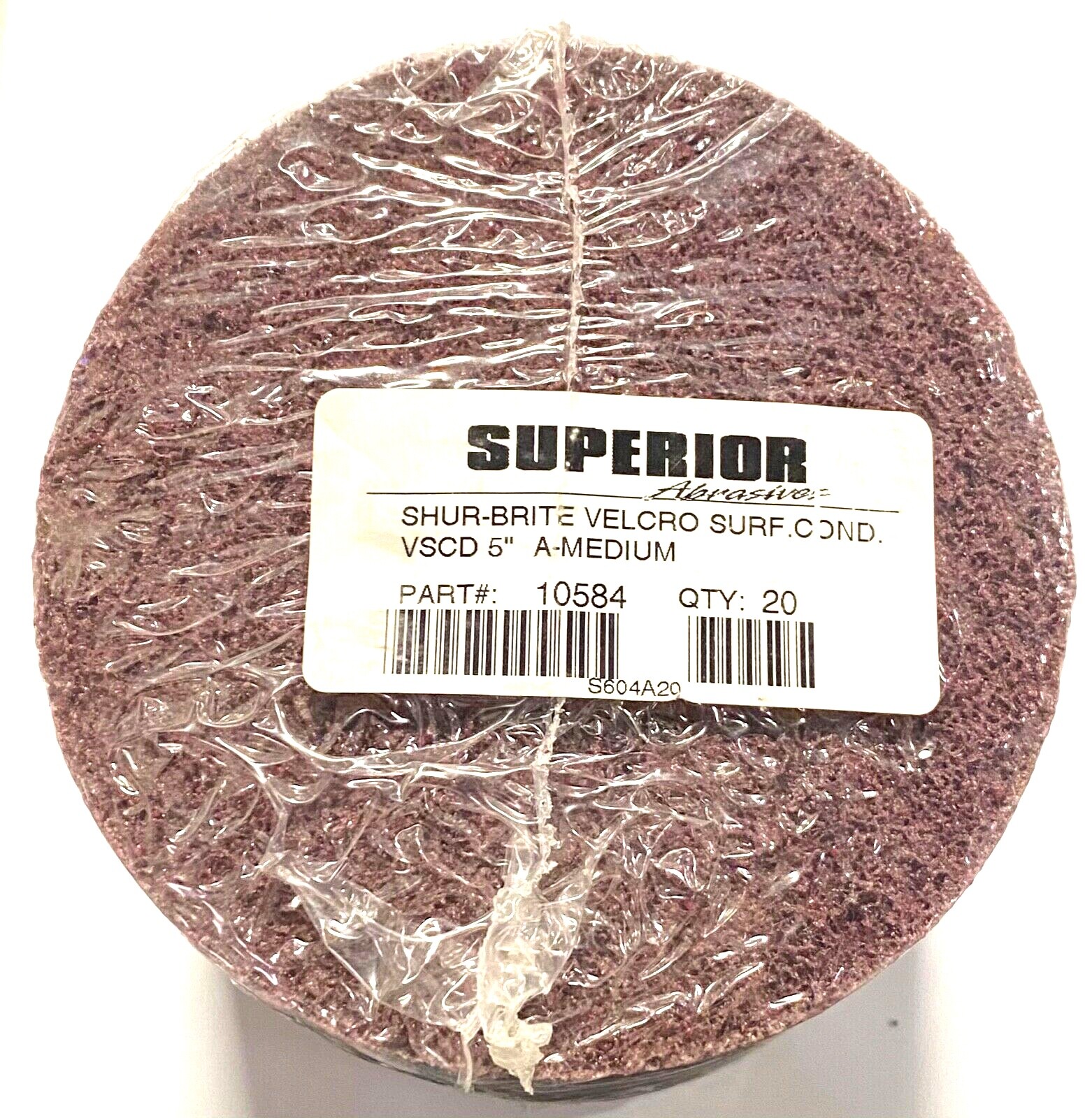 5″ Hook and Loop Surface Conditioning Discs Maroon Medium Aluminum Oxide 20 Pack