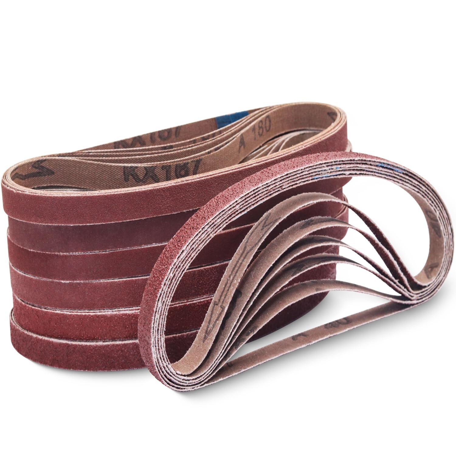 42 PCS 3/8 x 13 Inch Sanding Belts, Assorted 40-400 Grits, 6 Each, Air Sander