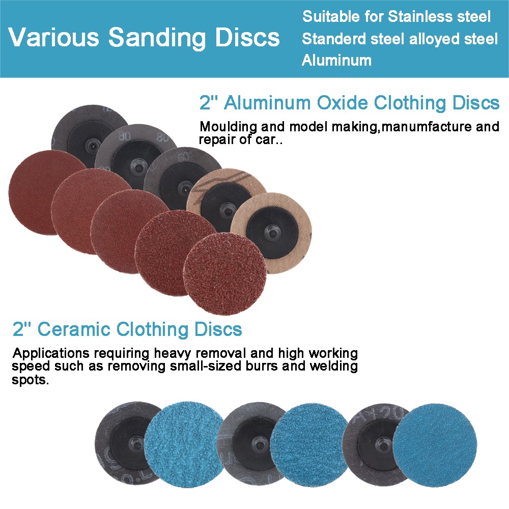 2 Inch R-type Sanding Discs Roll Lock Surface Sanding Discs Pad Polishing—50mm