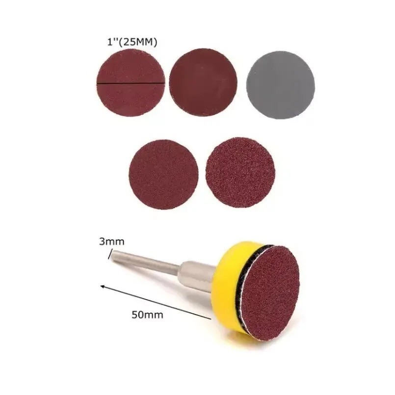 100PCS 25mm Sanding Discs 1 Inch Abrasive Sandpaper Set for Rotary Tool