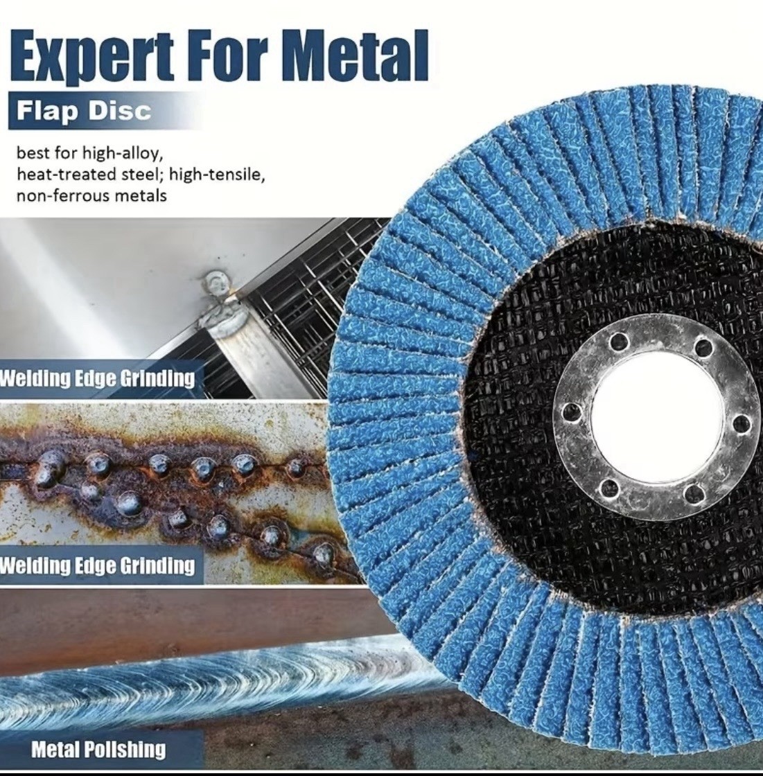 4-1/2″ Zirconia Flap Disc – 7/8” Arbor Hole – Angle Grinder 40/60/80/120 Grits