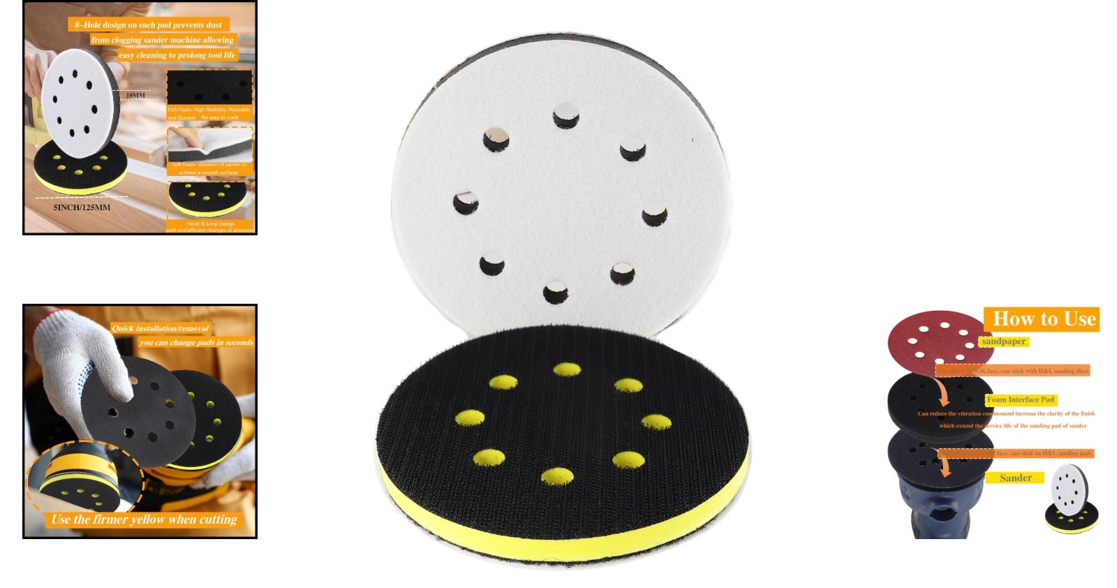5-Inch Foam Interface Sanding Pads: Enhanced Soft & High Density for Any Project