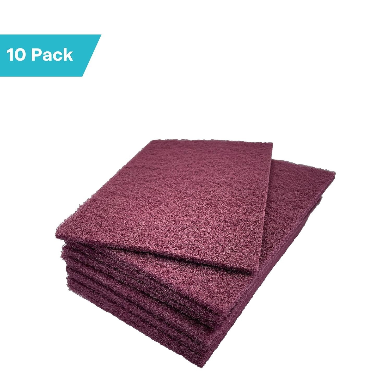 10-Pack: 6″ x 9″, Maroon – Very FIne, Non-Woven Hand Pad, Aluminum Oxide Grai…