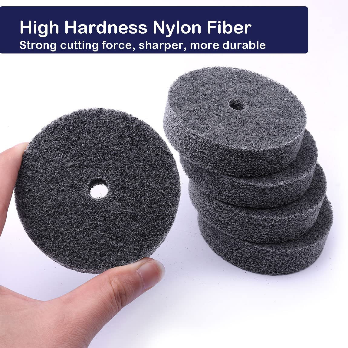 5Pcs 3 Inch Fiber Buffing Wheel, Deburring Wheels Quick Changed Replacement
