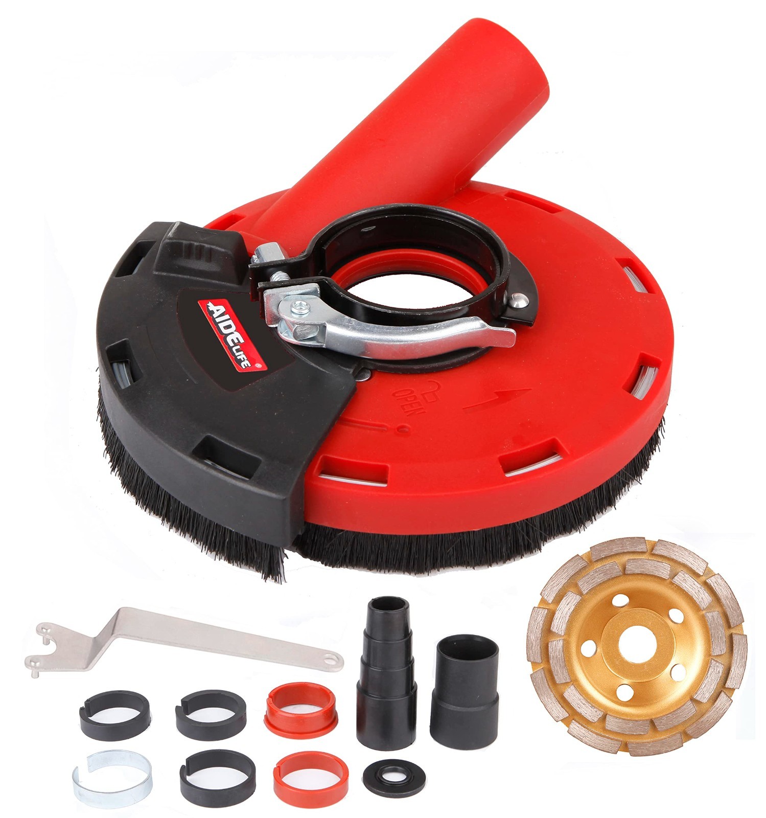 Surface Grinding Dust Shroud for Angle Grinders 115mm/125mm + Diamond Cup Wheel