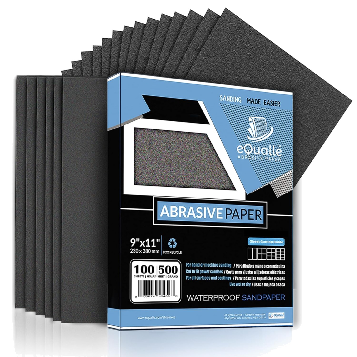 9 x 11 Inch 220 Grit Sandpaper – Pack of 100 Full Sheets
