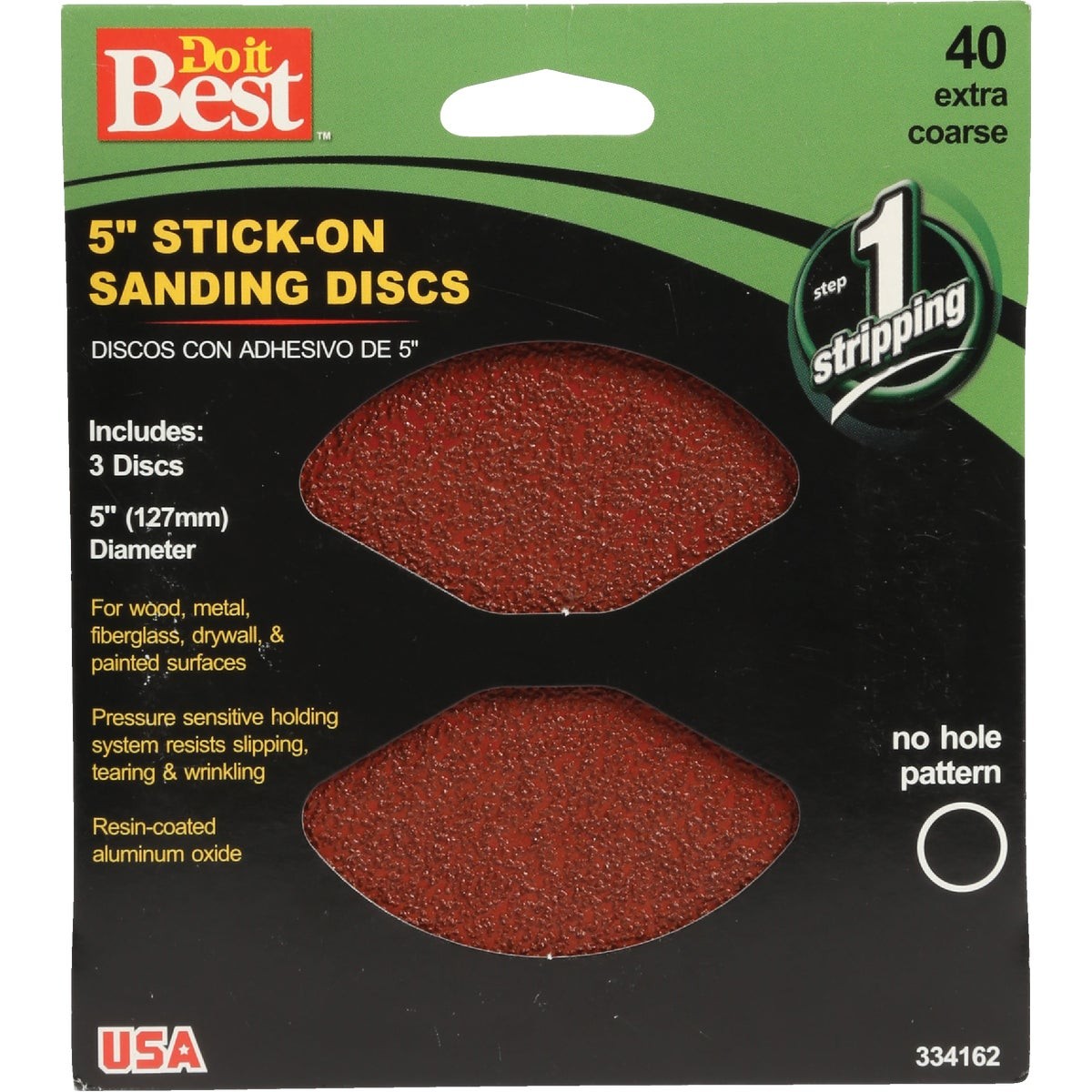 Do it Best 5 In. 40 Grit Stick-On Sanding Disc (3-Pack) 334162GA SIM Supply,