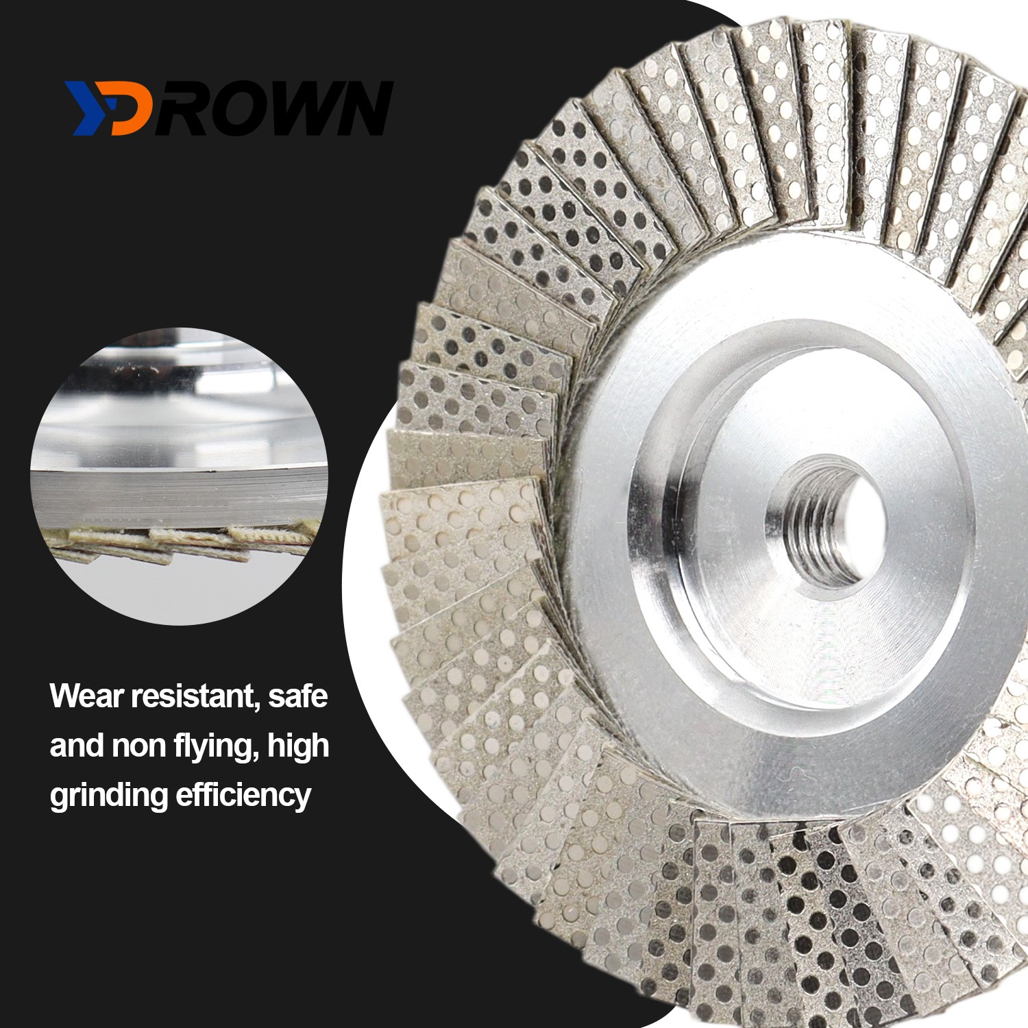 4″Diamond Flap Disc Cup Wheel Coarse with 5/8-11 or M14 Thread for Stone Sanding
