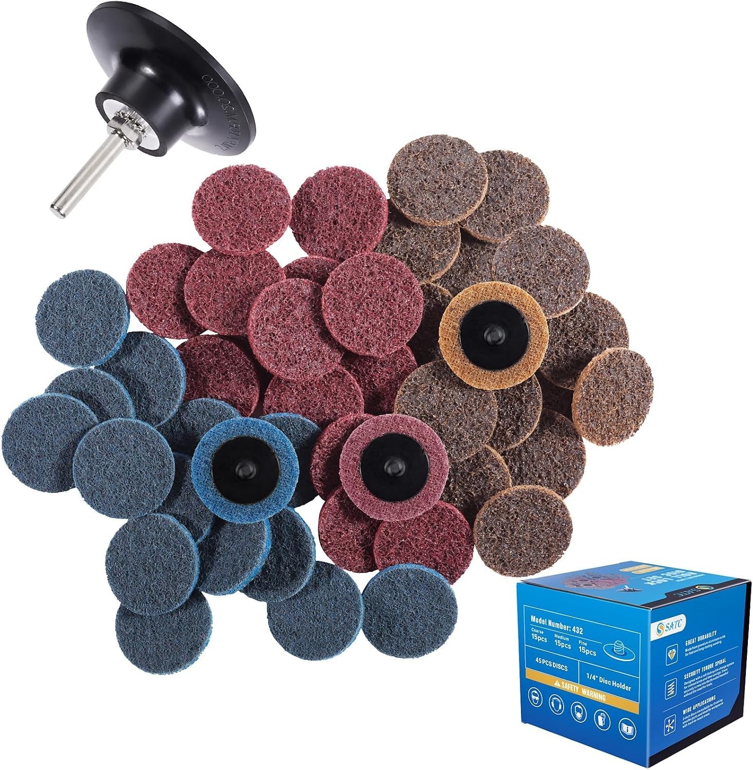 Versatile 46PCS Aluminum Oxide Sanding Discs with Quick Change Holder – 2 Inches