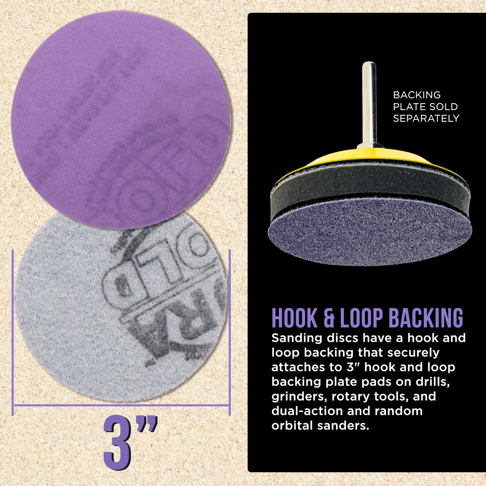 Dura-Gold Premium 800 Grit 3″ Purple Film Ceramic Sanding Discs, Box of 30 – …