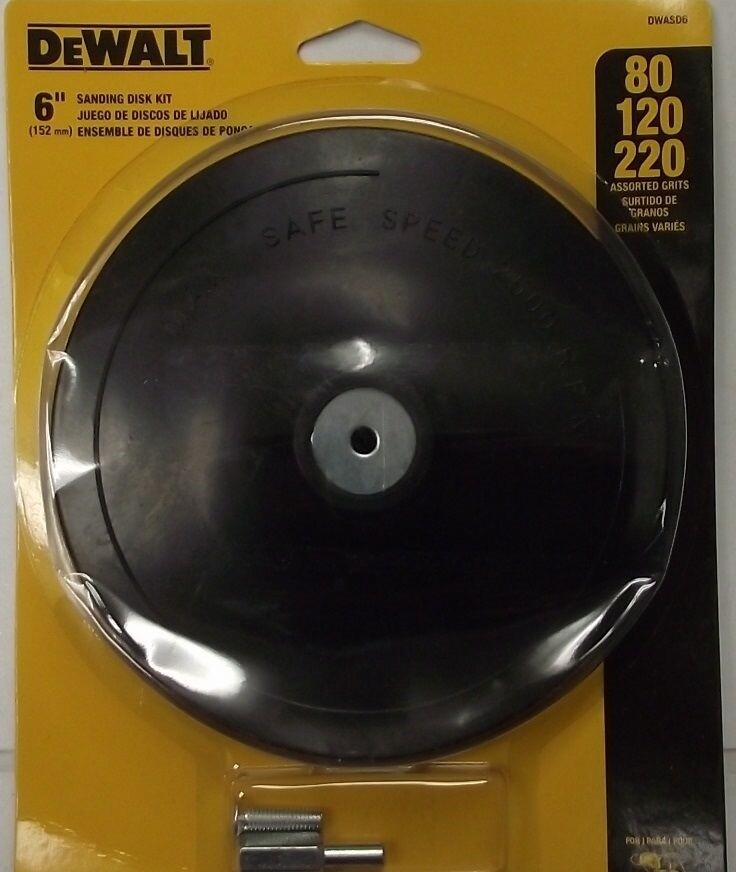 DEWALT DWASD6 3-Pack Multi Grade 6″ Stick-On Sanding Disc Kit