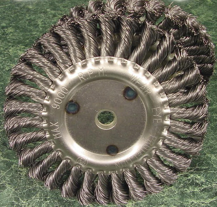 2pc 6 ” KNOTTED WIRE WHEEL bench angle grinder twisted 1/2 5/8 inch arbor knot