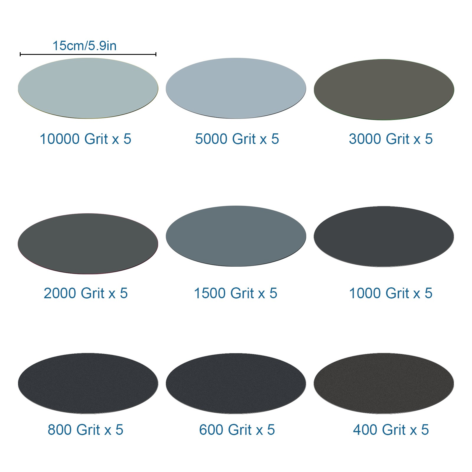 45X 6″ Sanding Discs 400-10000 Grit Hook Loop Wet Dry Sandpaper for Wood Metal