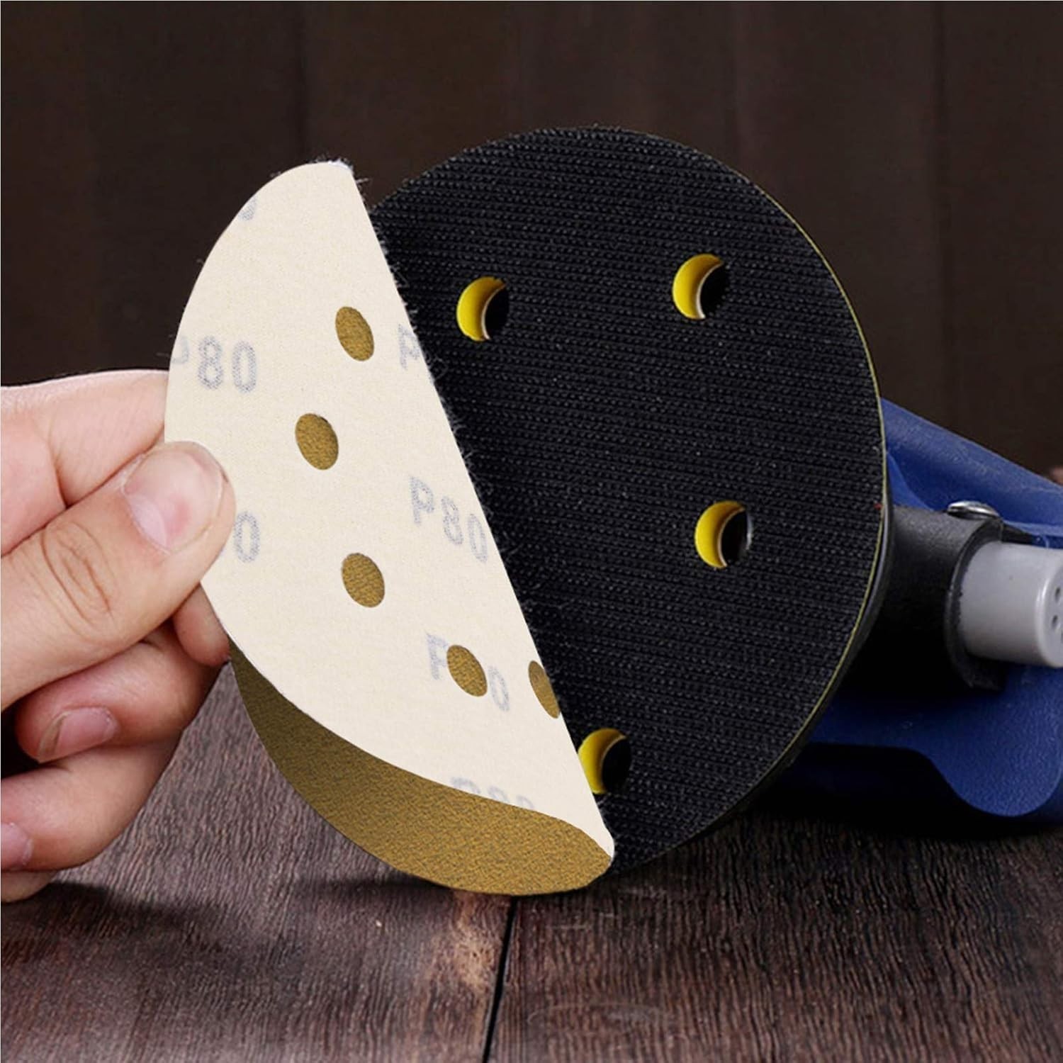 100 Count Aluminum Oxide 5-Inch Hook and Loop Sanding Discs for Orbital Sanders