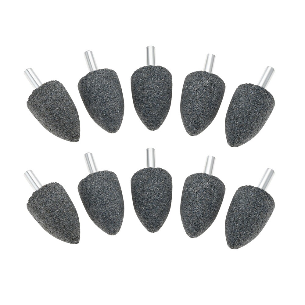 10PC Cone Shape Grinding Stones25mm Aluminium Oxide Fit Electric Rotary Tool