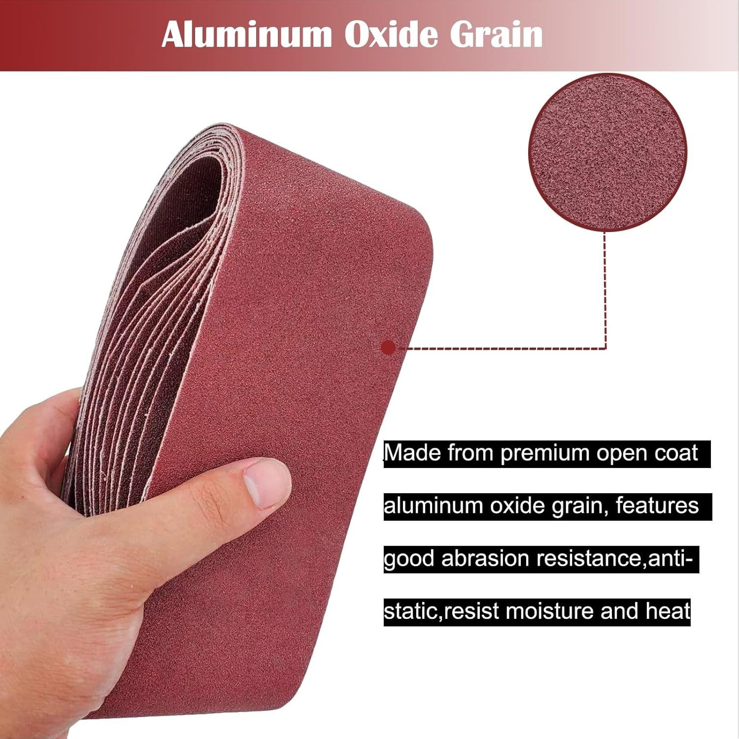 18 Pack 2-1/2 x 16 Inch Abrasive Sanding Belts Kit – 60 80 120 150 240 400 Gr…