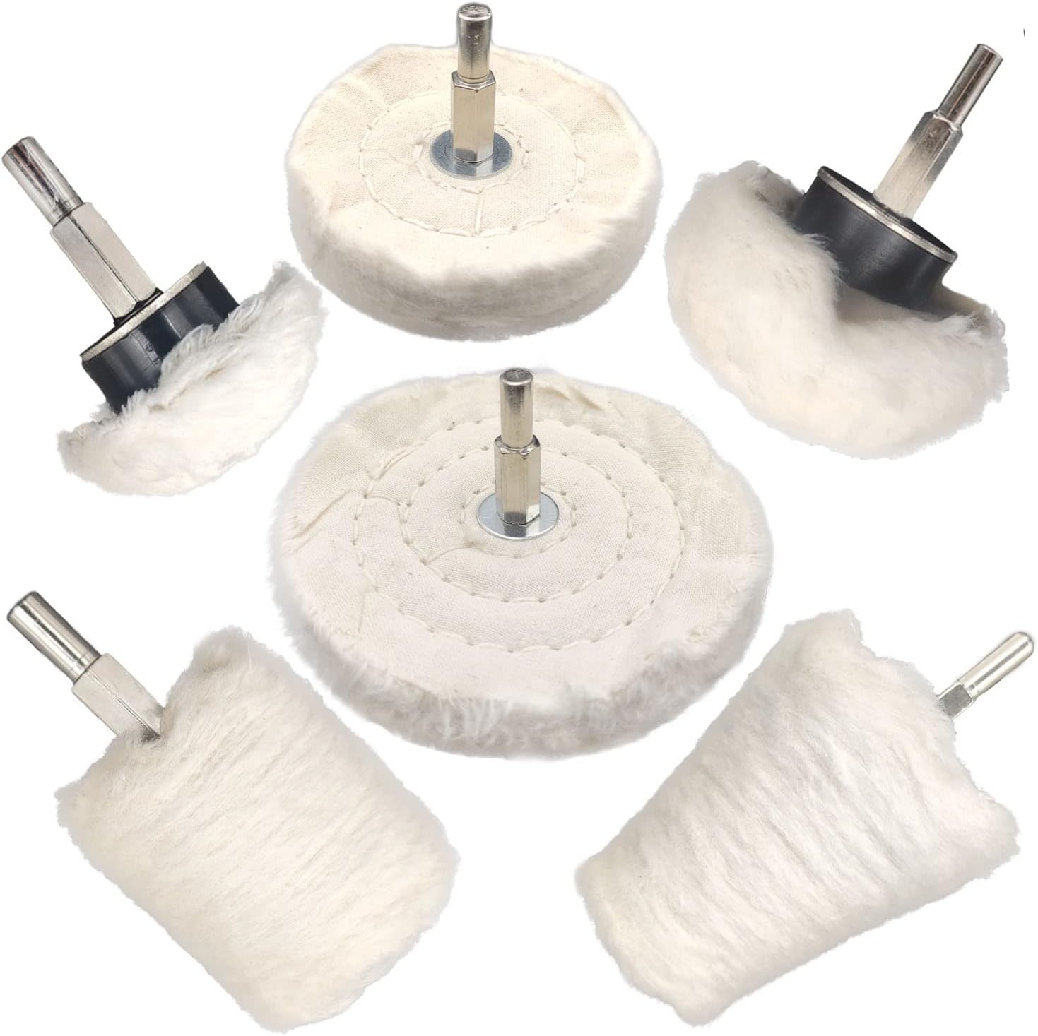 6 pcs Buffing Wheel for Drill,Buffing Pad Polishing Wheel Kits,Wheel Shaped