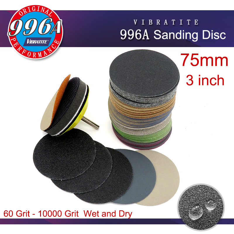 Hook And Loop Sanding Disc Pads 75mm 3″ Orbital Sandpaper Wet Dry 60-10000 Grit