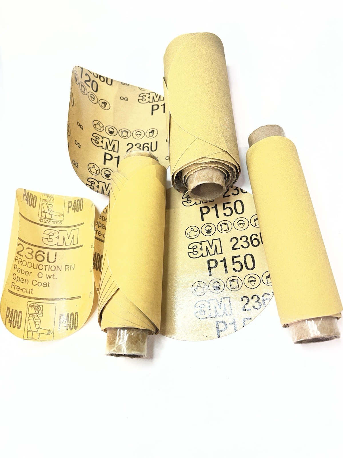 3M Stikit 236U PSA Disc Roll – 5 in – P120,P150,P400 Qty.60 Aproximately (26MY6)