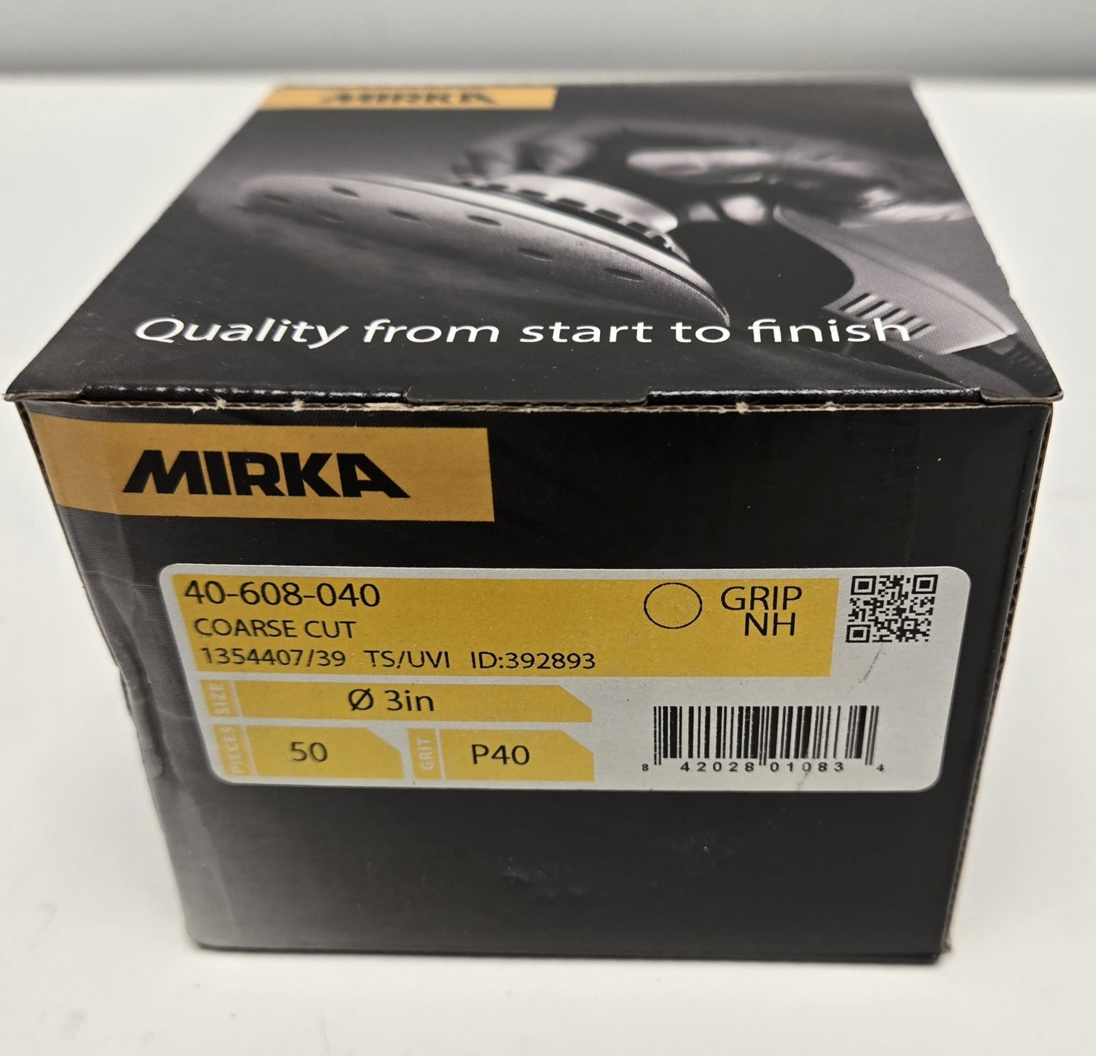 MIRKA SANDING DISCS 40-608-040. 3″, P40 GRIT. BOX OF 50.